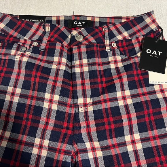 OAT New York NWT cropped plaid pants size 26 27 28 29 - Picture 3 of 5